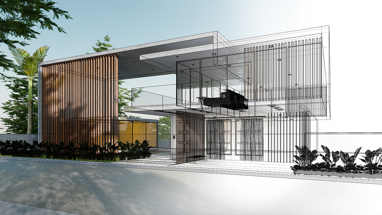3D architectural design and planning showcasing modern architecture services in India for residential projects